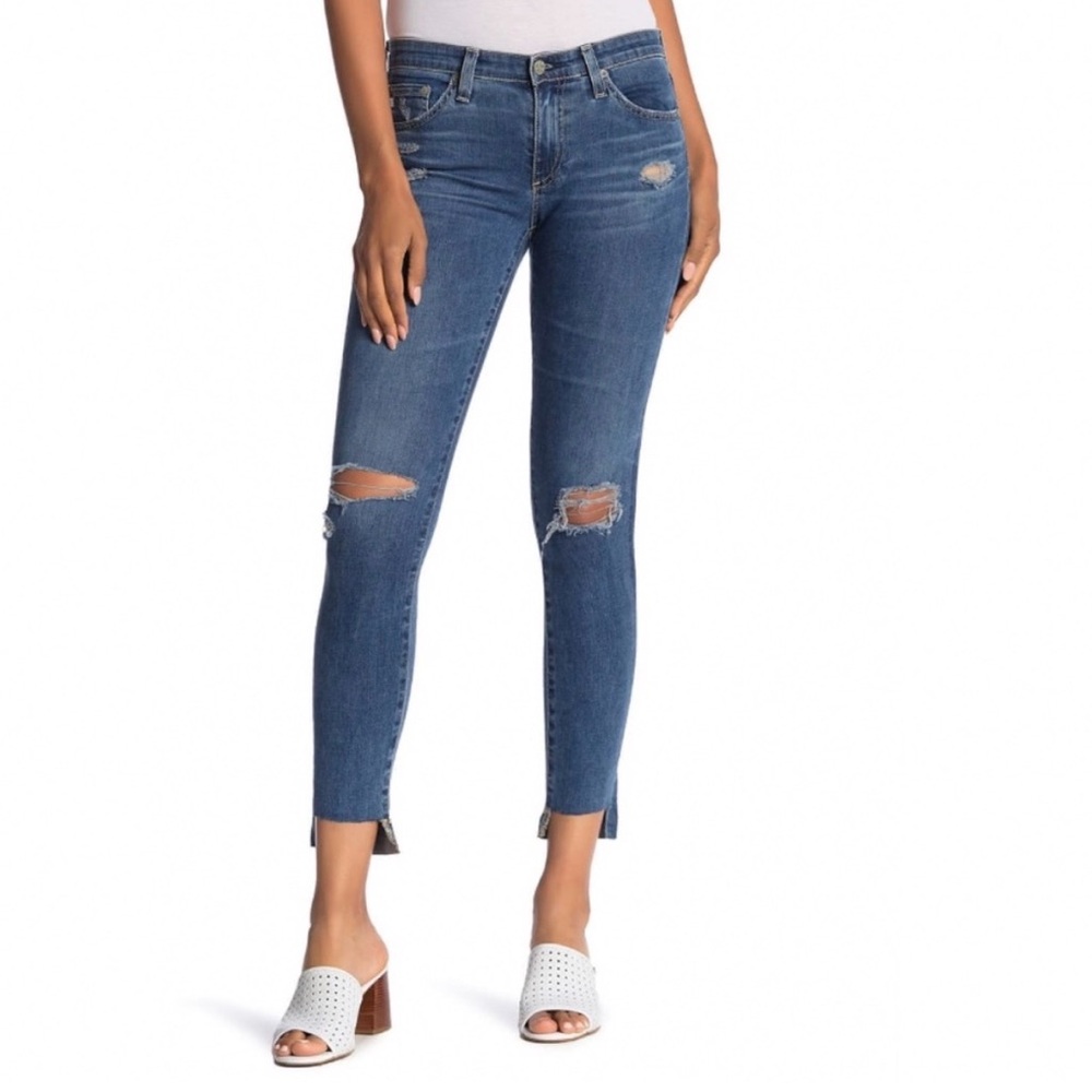 Adriano Goldschmied Legging Ankle Super Skinny Ankle Denim Distressed Size 27R